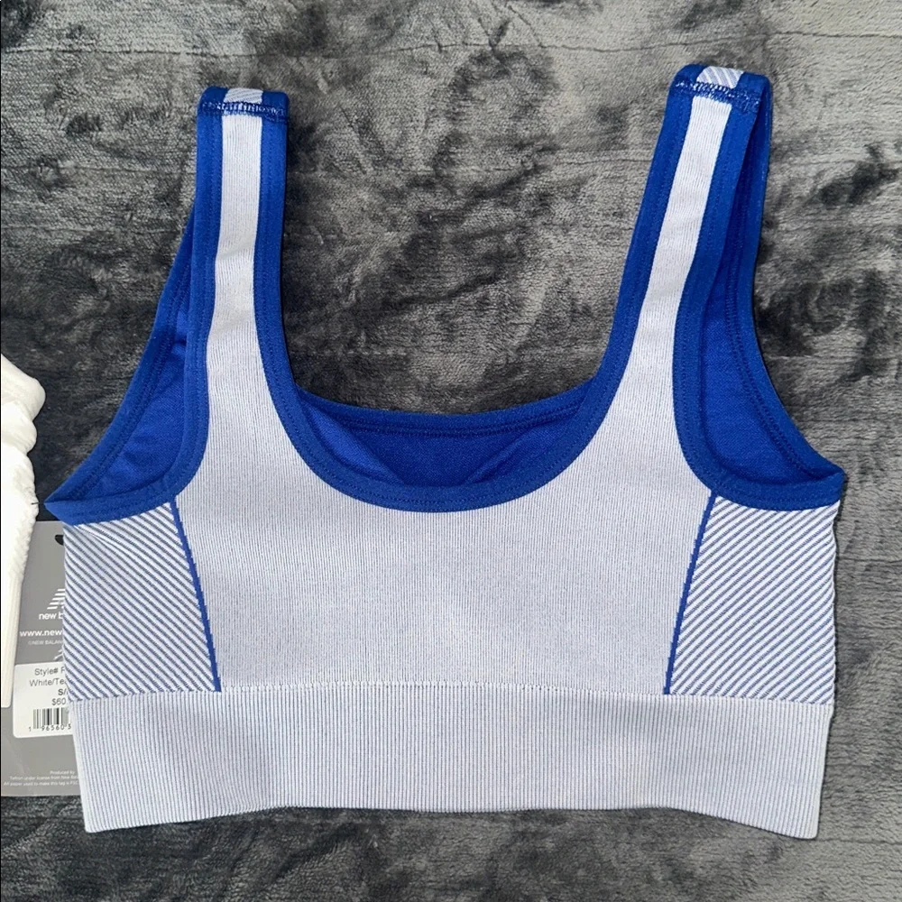 NWT New Balance Blue and White Sports Bras (S) - Picture 2 of 5